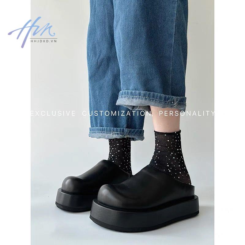 Dép Sandal Đế Dày Mũi To Thời Trang Hàn Quốc Dễ Phối Đồ Cho Nữ