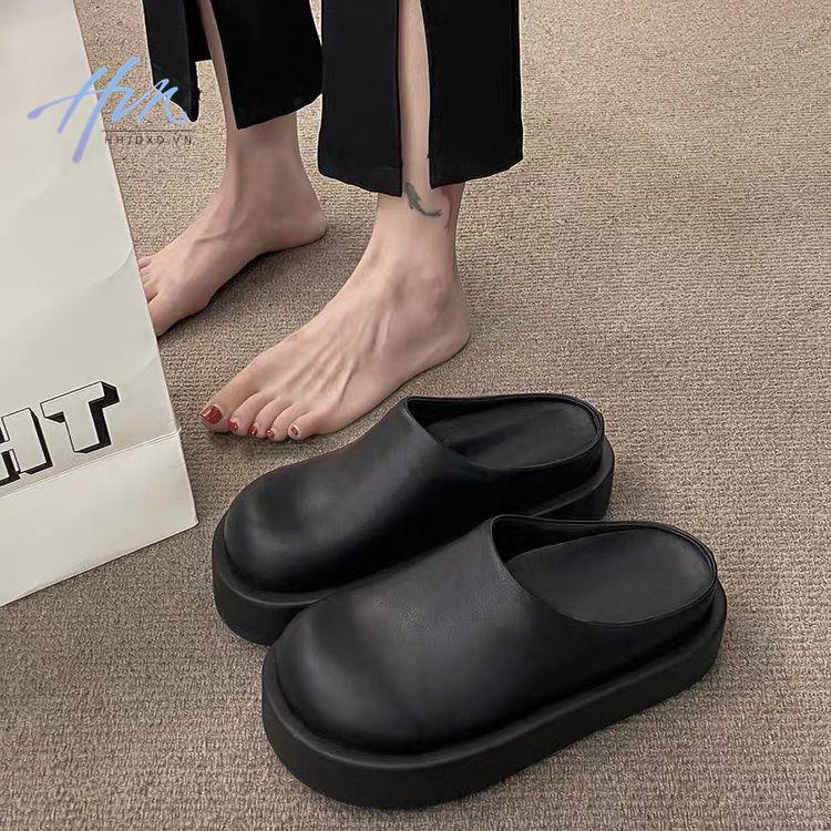 Dép Sandal Đế Dày Mũi To Thời Trang Hàn Quốc Dễ Phối Đồ Cho Nữ