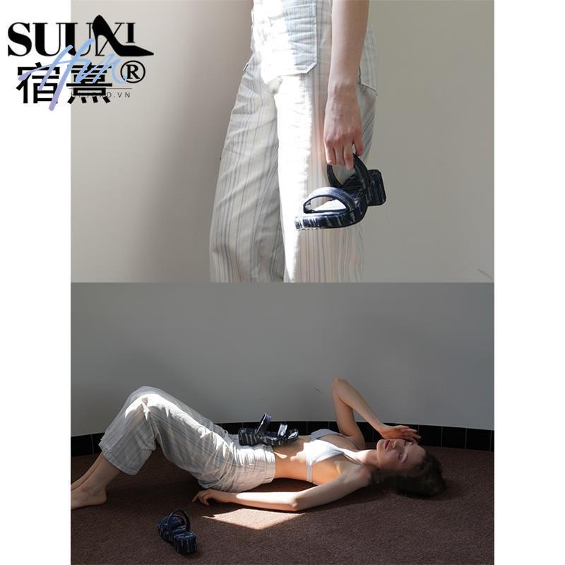 Giày Sandal Denim Đế Dày Thời Trang Mùa Hè Dành Cho Nữ