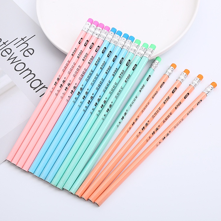 Set 4 Bút Chì Hình Tam Giác Màu Macaron Dễ Thương Cho Học Sinh