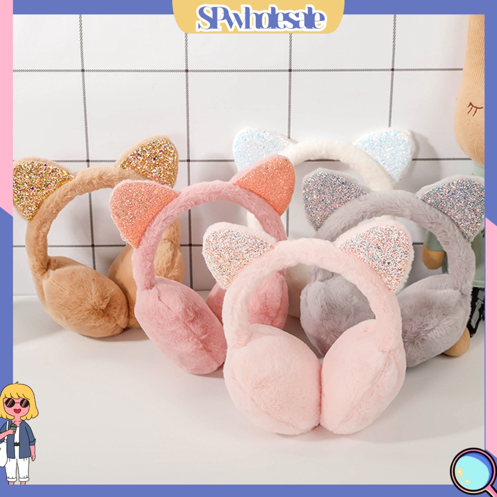 {SPwholesale} Bông Chụp Tai Giữ Ấm Chống Trượt Màu Sắc Trơn Dành Cho Nữ