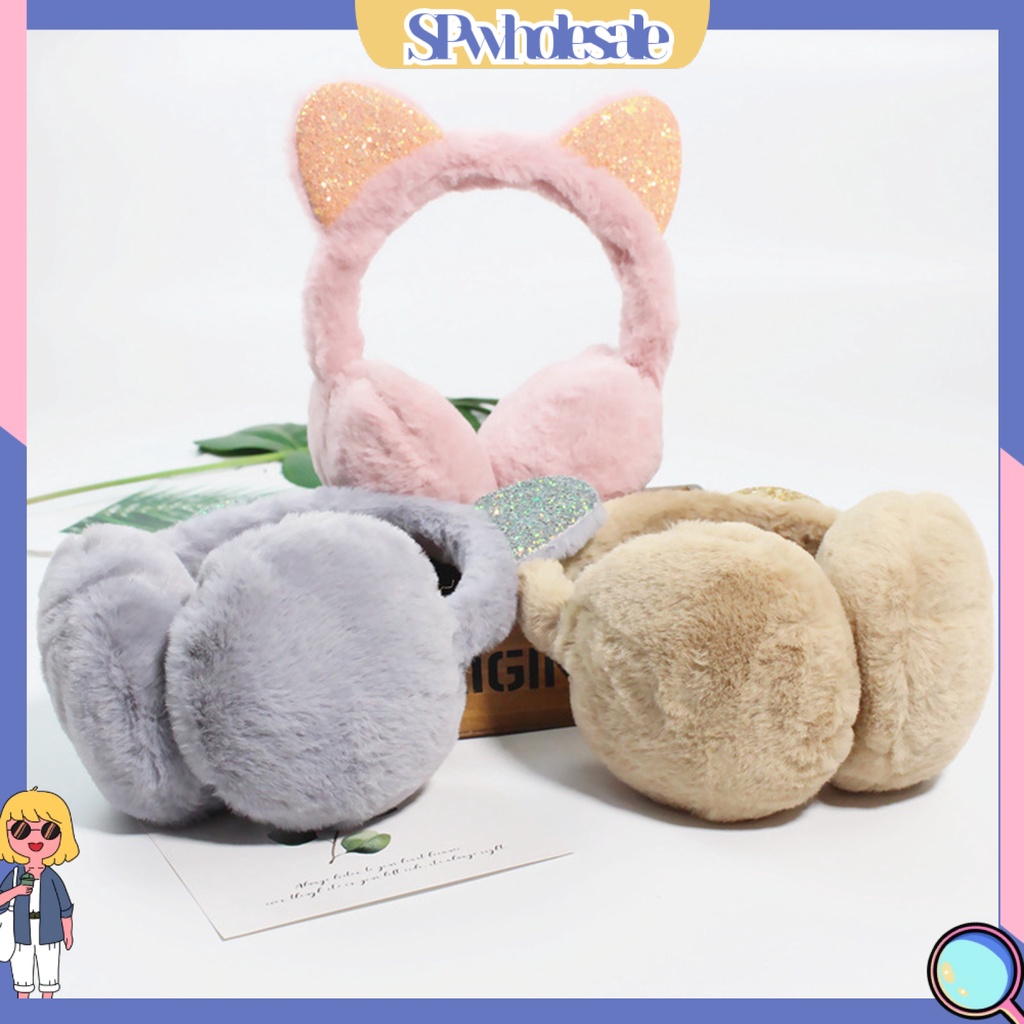 {SPwholesale} Bông Chụp Tai Giữ Ấm Chống Trượt Màu Sắc Trơn Dành Cho Nữ