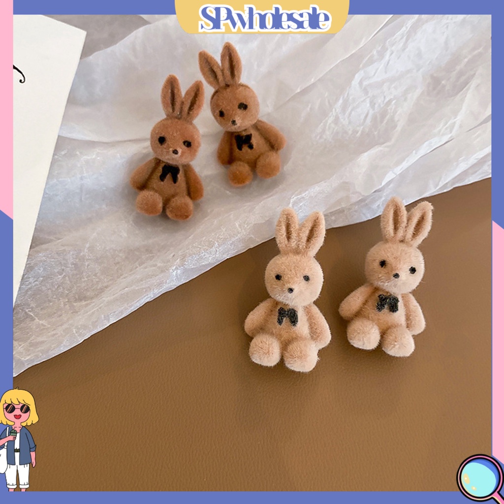 {SPwholesale} 1 Đôi Bông Tai Hình Thỏ Gấu Thời Trang Dành Cho Nữ