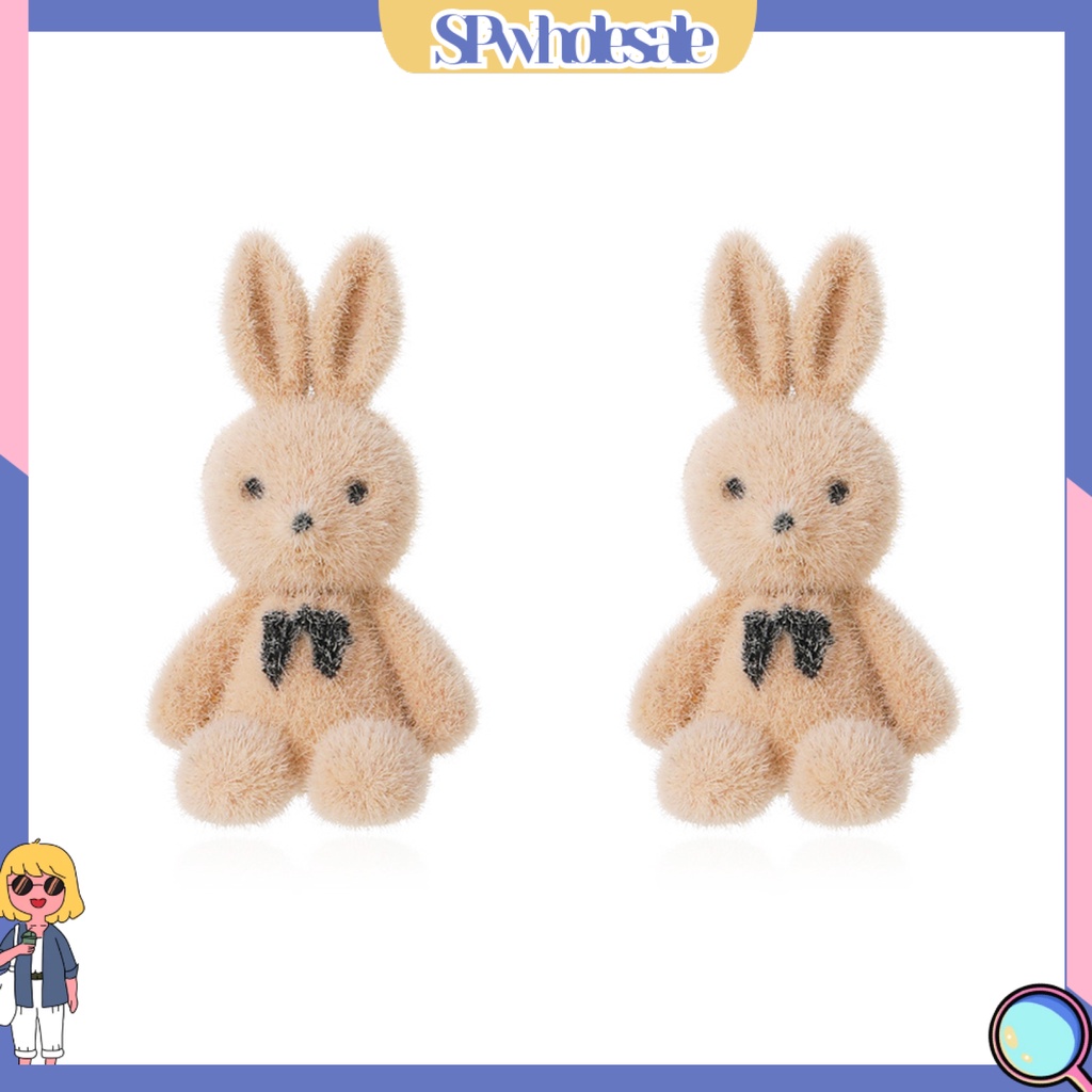 {SPwholesale} 1 Đôi Bông Tai Hình Thỏ Gấu Thời Trang Dành Cho Nữ