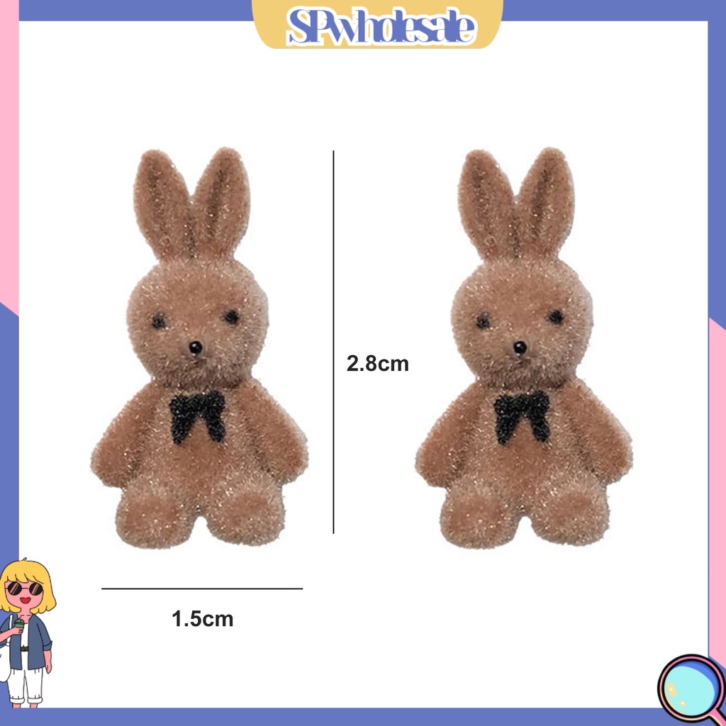 {SPwholesale} 1 Đôi Bông Tai Hình Thỏ Gấu Thời Trang Dành Cho Nữ