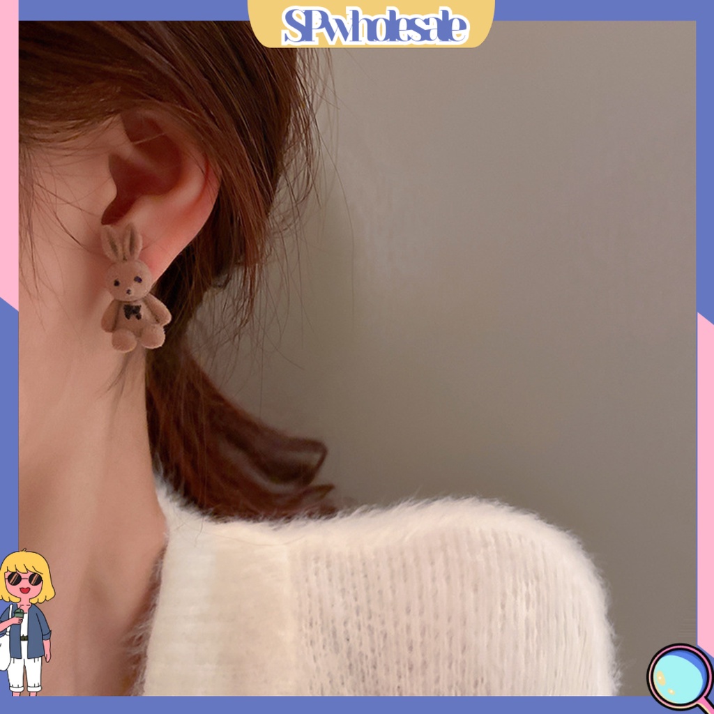 {SPwholesale} 1 Đôi Bông Tai Hình Thỏ Gấu Thời Trang Dành Cho Nữ