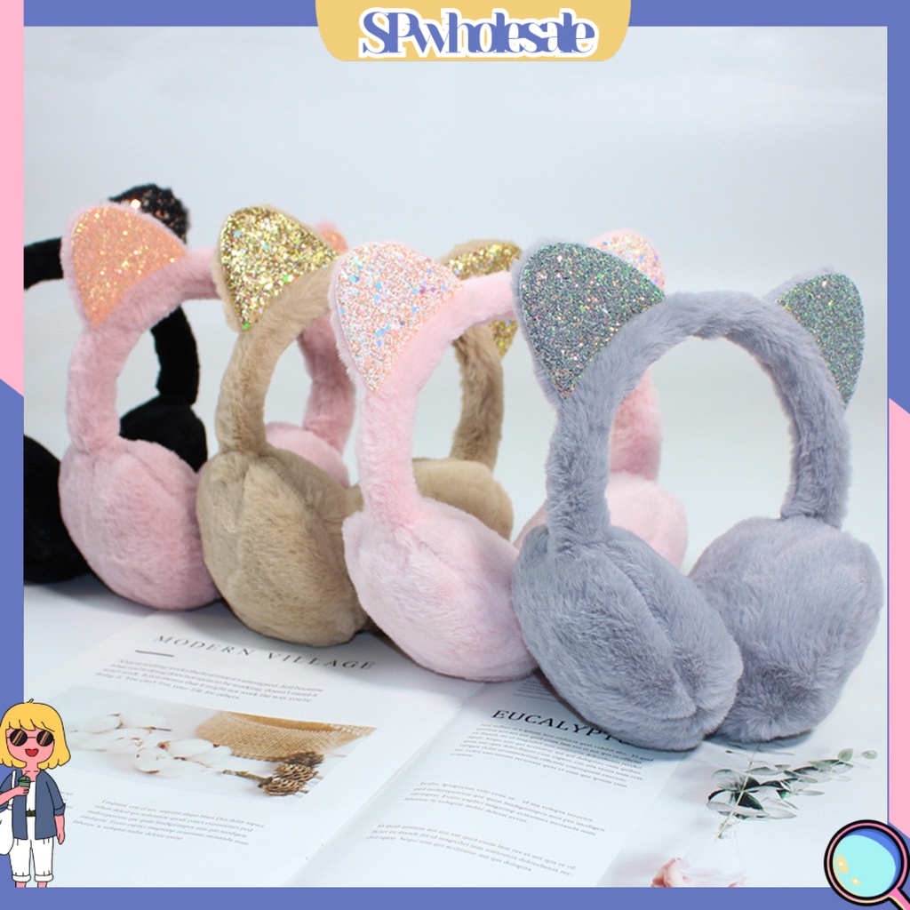 {SPwholesale} Bông Chụp Tai Giữ Ấm Chống Trượt Màu Sắc Trơn Dành Cho Nữ