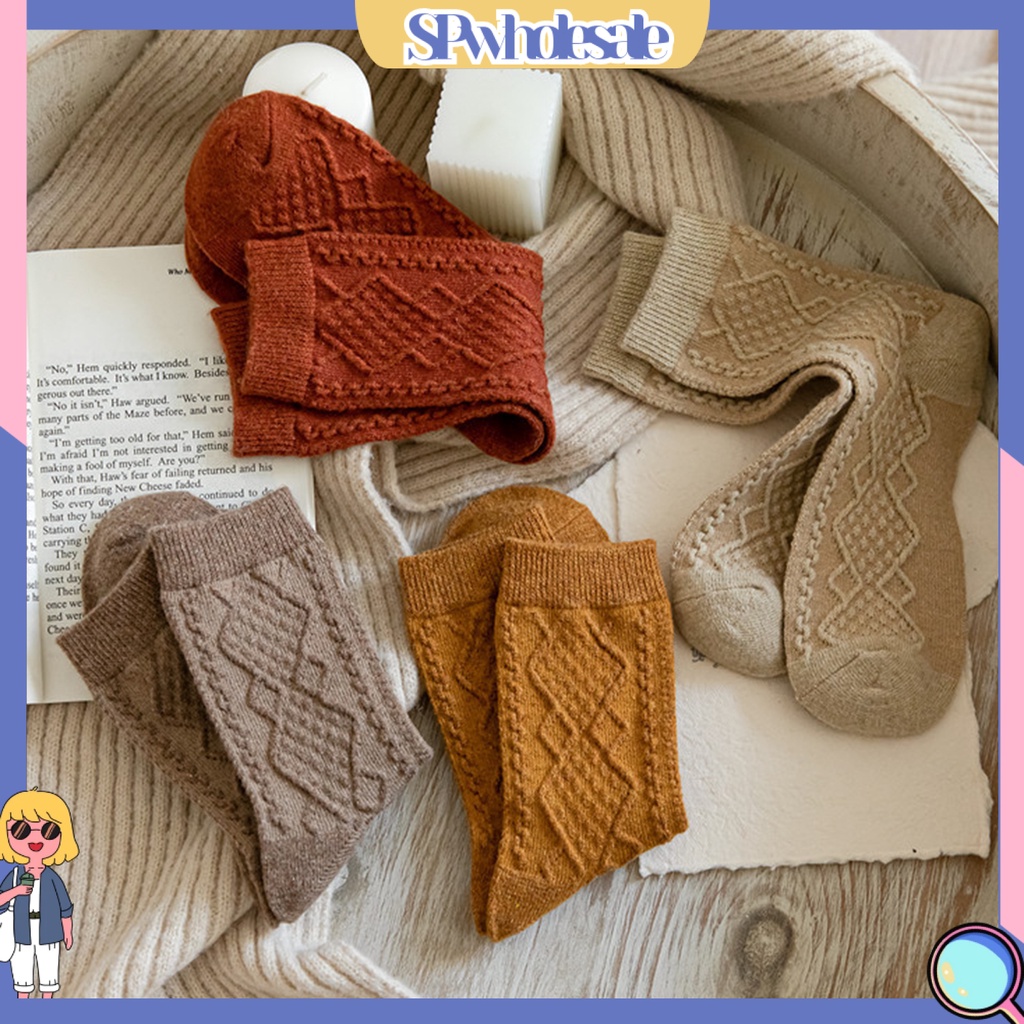 {SPwholesale} 1 Đôi Tất Dệt Kim Một Size Phong Cách Nhật Bản Cho Nữ