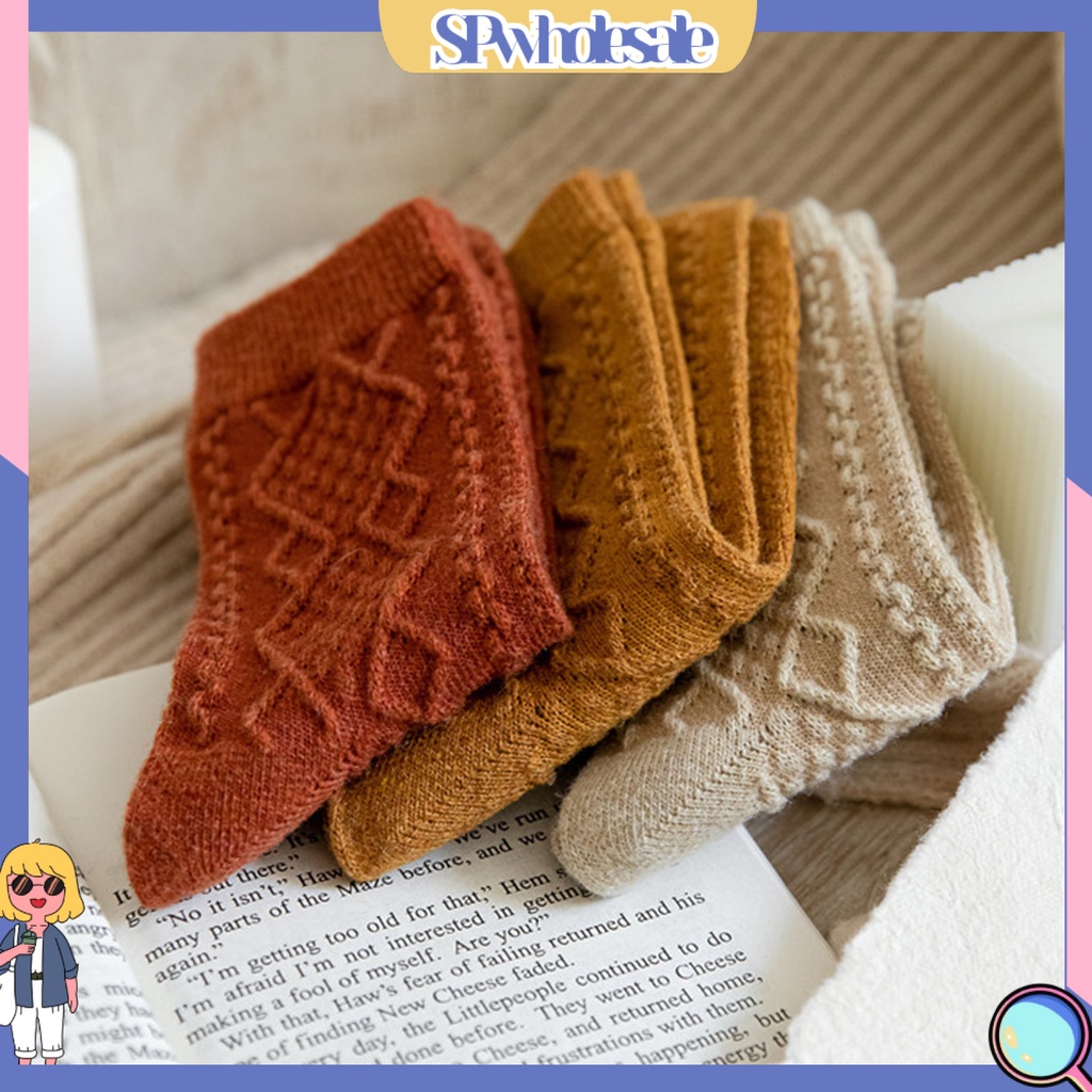 {SPwholesale} 1 Đôi Tất Dệt Kim Một Size Phong Cách Nhật Bản Cho Nữ