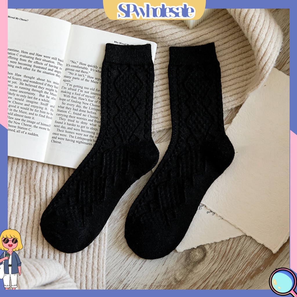 {SPwholesale} 1 Đôi Tất Dệt Kim Một Size Phong Cách Nhật Bản Cho Nữ