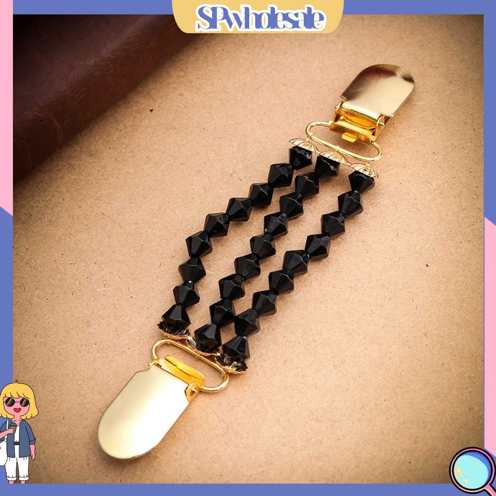 {SPwholesale} Kẹp Áo Khoác Cardigan Sweater Không Nút 3 Lớp Đính Ngọc Trai Nhân Tạo Thời Trang