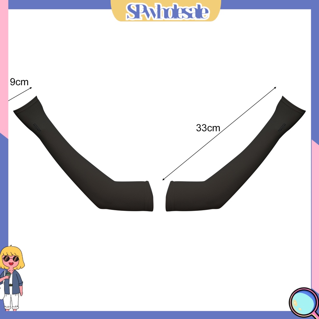 {SPwholesale} Găng Cánh Tay Chống Nắng Mùa Hè Mỏng Thấm Hút Mồ Hôi Phối Lỗ Xỏ Ngón