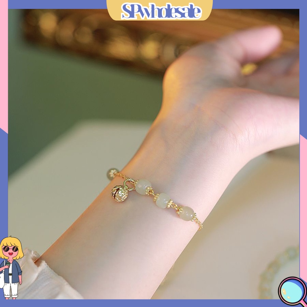 {SPwholesale} Vòng Tay Đính Đá Ngọc Bích Giả Phong Cách Trung Hoa Thời Trang Cho Nữ