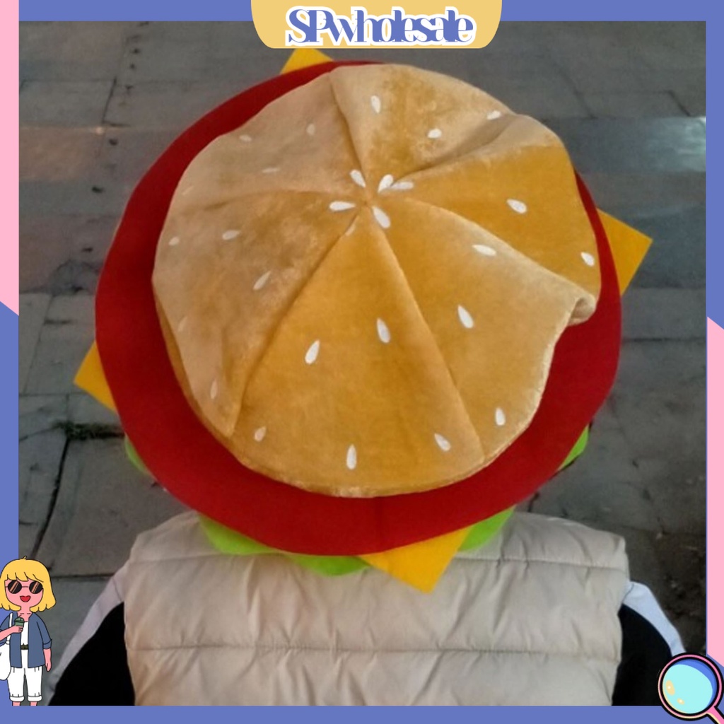 SPwholesale| Mũ thiết kế hình hamburger thời trang độc đáo dành cho người lớn