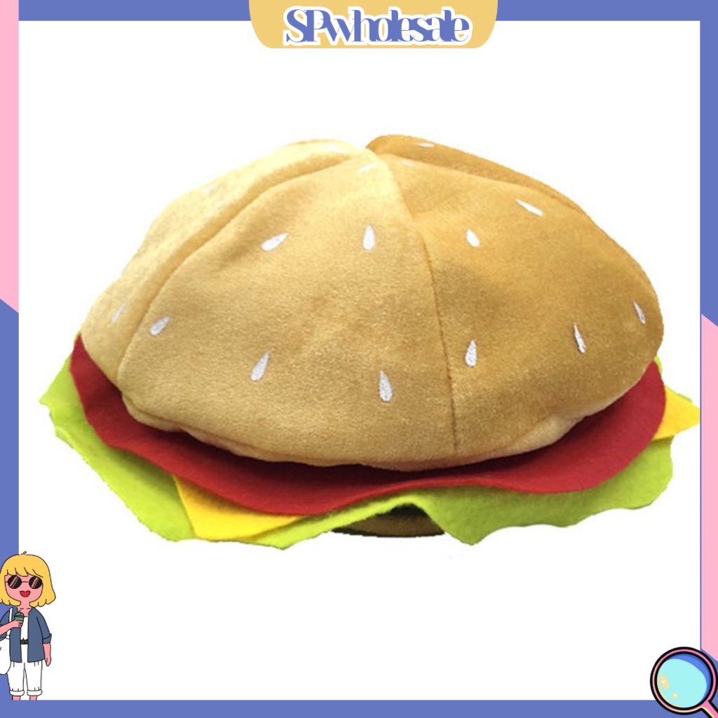 SPwholesale| Mũ thiết kế hình hamburger thời trang độc đáo dành cho người lớn