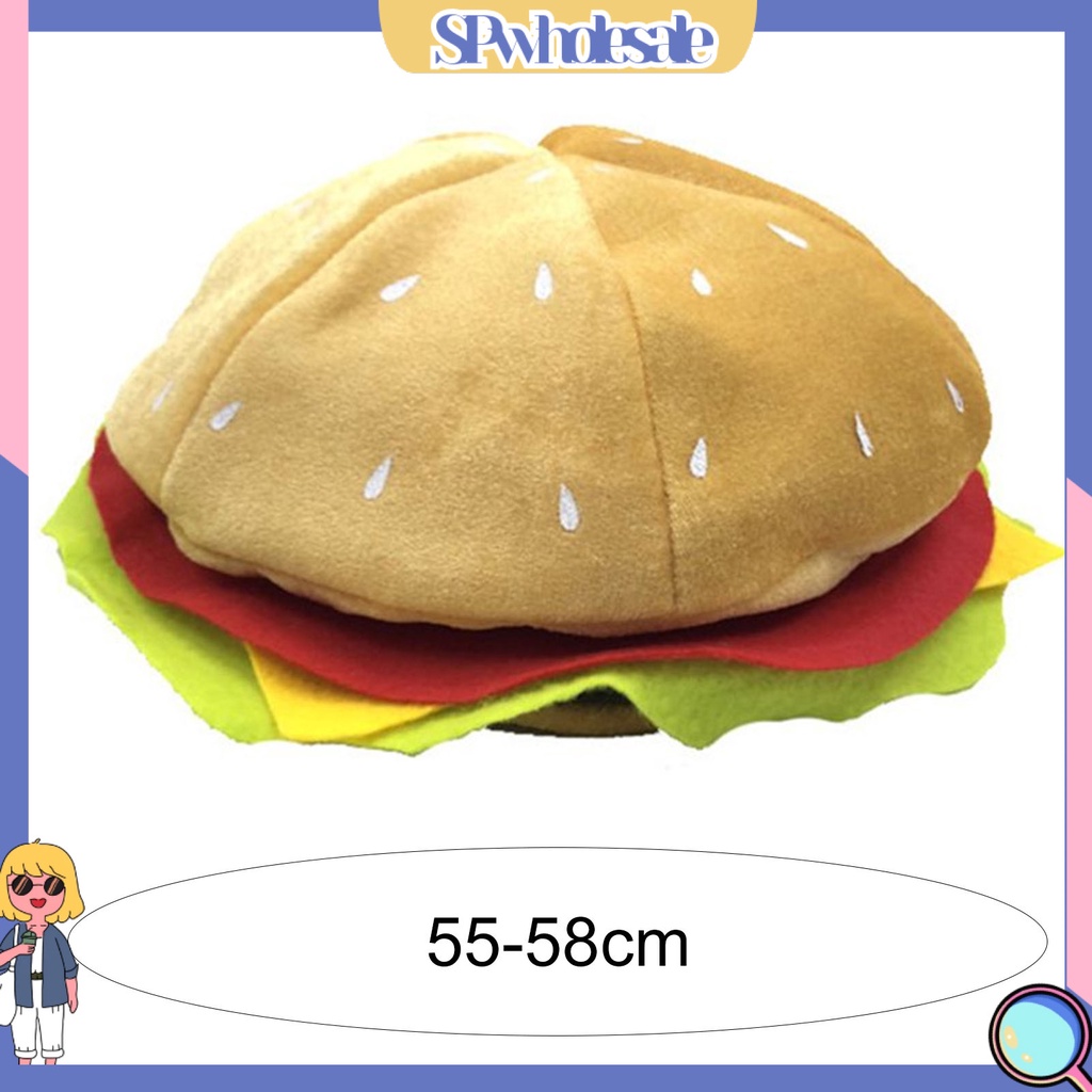 SPwholesale| Mũ thiết kế hình hamburger thời trang độc đáo dành cho người lớn