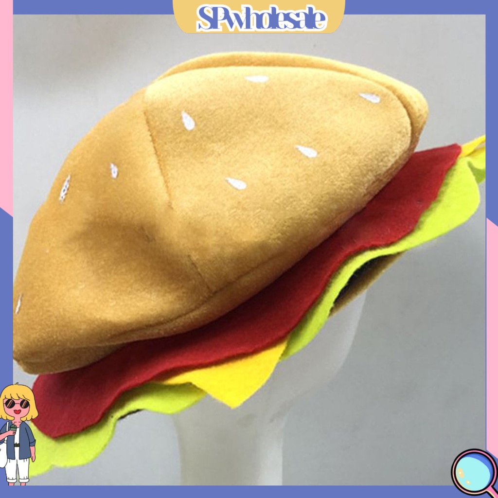 SPwholesale| Mũ thiết kế hình hamburger thời trang độc đáo dành cho người lớn
