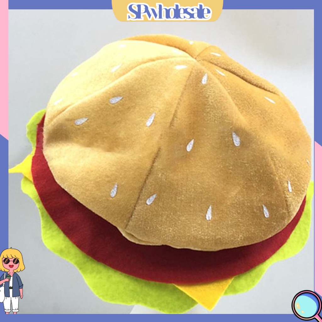 SPwholesale| Mũ thiết kế hình hamburger thời trang độc đáo dành cho người lớn