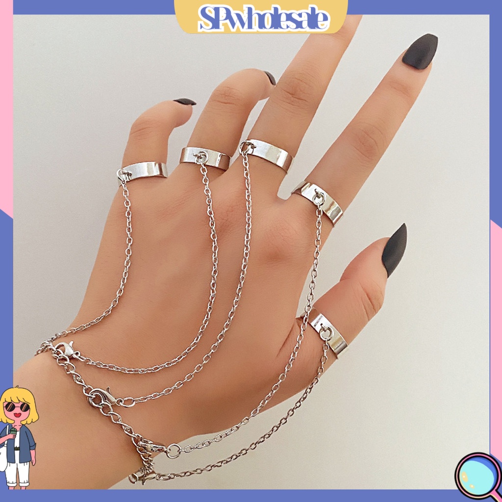 {SPwholesale} Vòng Đeo Tay Mạ Điện Có Thể Điều Chỉnh Phong Cách Punk Thời Trang