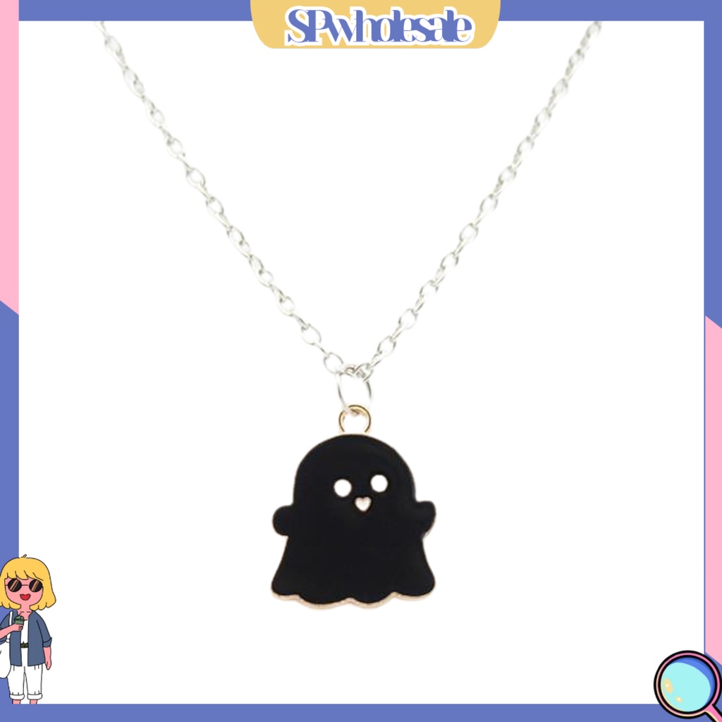 SPwholesale| Vòng cổ Mạ Điện Mặt Hình Con Ma Hoạt Hình Dễ Thương Phù Hợp Với Mọi Dịp Halloween Dành Cho Nam Và Nữ