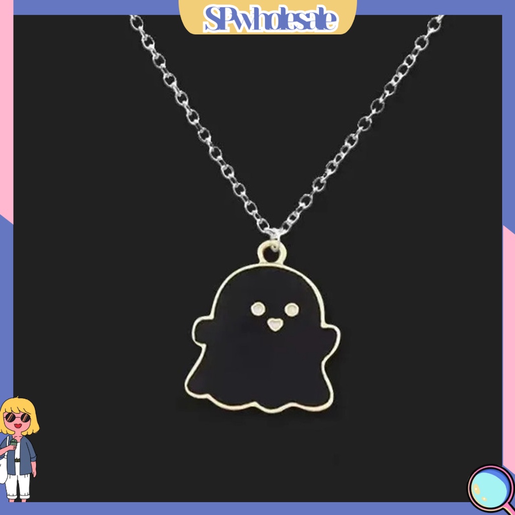 SPwholesale| Vòng cổ Mạ Điện Mặt Hình Con Ma Hoạt Hình Dễ Thương Phù Hợp Với Mọi Dịp Halloween Dành Cho Nam Và Nữ