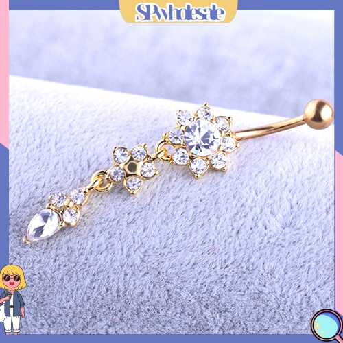 [SPwholesale] Khuyên rốn hình giọt nước đính đá thời trang cho nữ