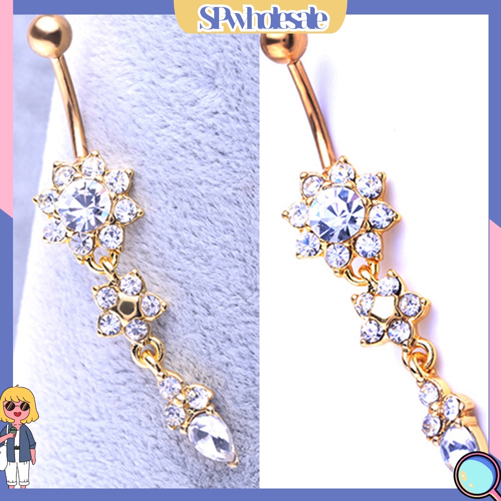 [SPwholesale] Khuyên rốn hình giọt nước đính đá thời trang cho nữ