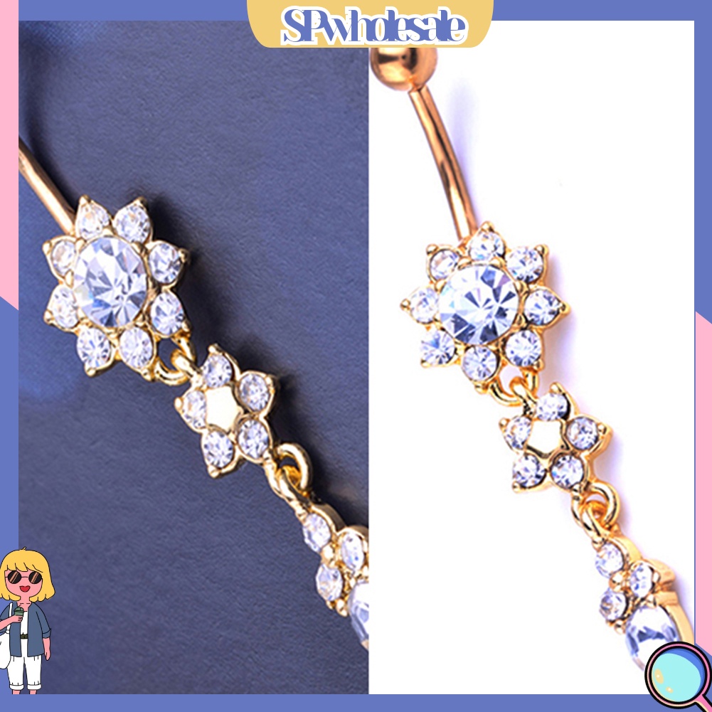 [SPwholesale] Khuyên rốn hình giọt nước đính đá thời trang cho nữ