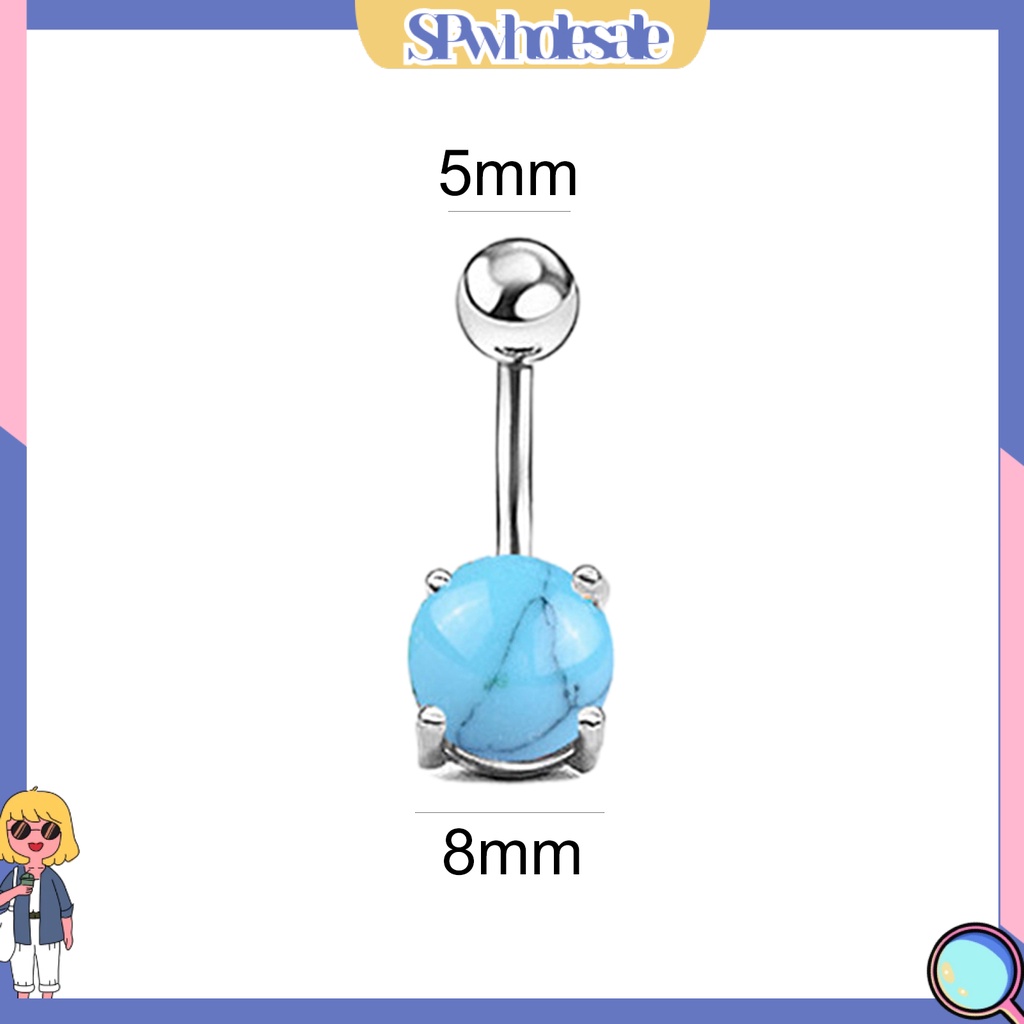 [SPwholesale] 5 Khuyên rốn đính đá zircon thời trang dành cho nữ