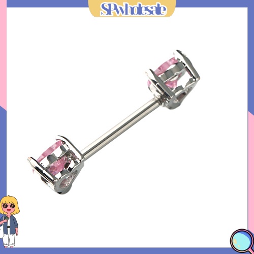 {SPwholesale} Khuyên xỏ ngực thiết kế mặt trái tim thép không gỉ cá tính dành cho nữ