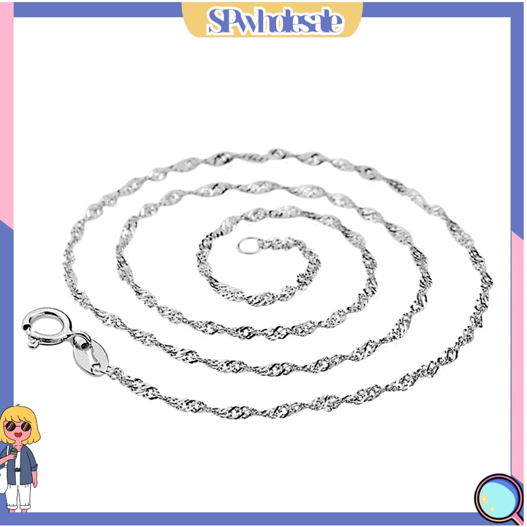 {SPwholesale} Vòng cổ choker có hình sóng nước bản mỏng lấp lánh kích thước 16/18/20/22/24inch