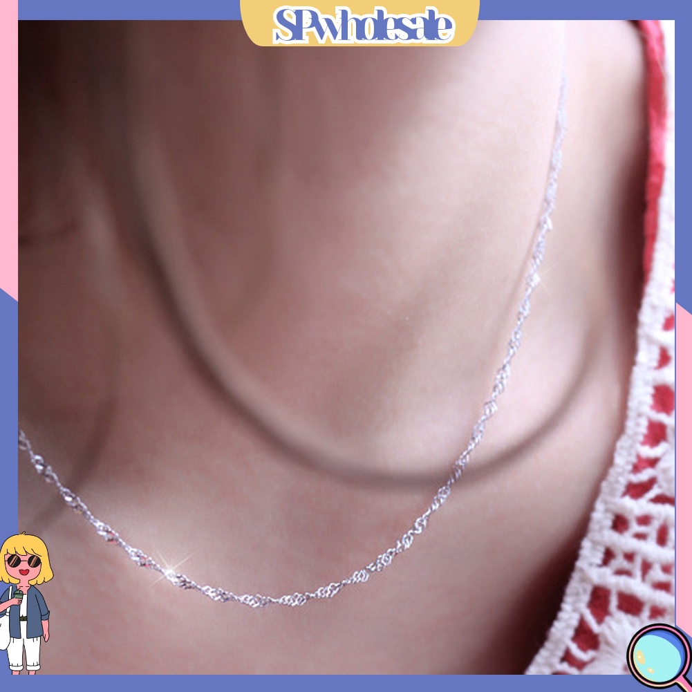 {SPwholesale} Vòng cổ choker có hình sóng nước bản mỏng lấp lánh kích thước 16/18/20/22/24inch