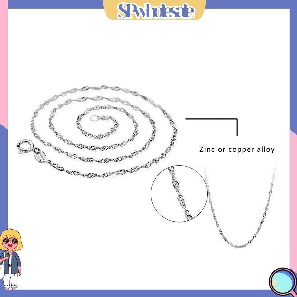 {SPwholesale} Vòng cổ choker có hình sóng nước bản mỏng lấp lánh kích thước 16/18/20/22/24inch