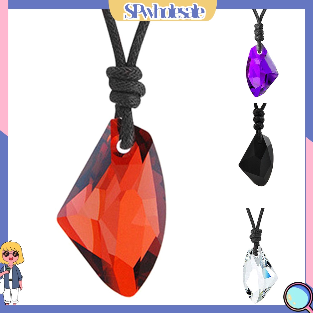 {SPwholesale} Vòng Cổ Dây Thừng Mặt Pha Lê Giả Thời Trang Có Thể Điều Chỉnh Cho Nam Và Nữ