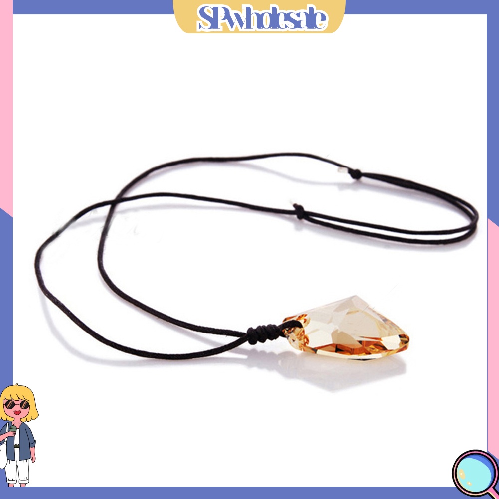 {SPwholesale} Vòng Cổ Dây Thừng Mặt Pha Lê Giả Thời Trang Có Thể Điều Chỉnh Cho Nam Và Nữ