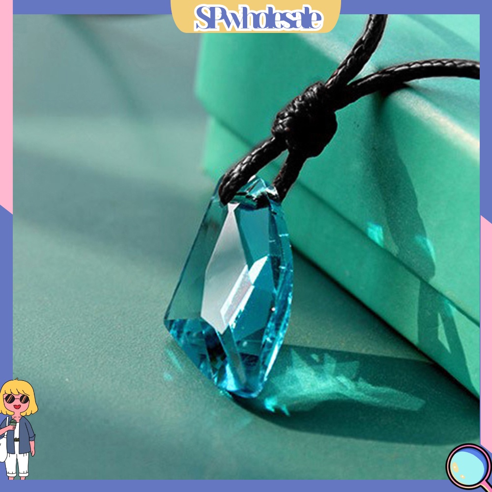 {SPwholesale} Vòng Cổ Dây Thừng Mặt Pha Lê Giả Thời Trang Có Thể Điều Chỉnh Cho Nam Và Nữ