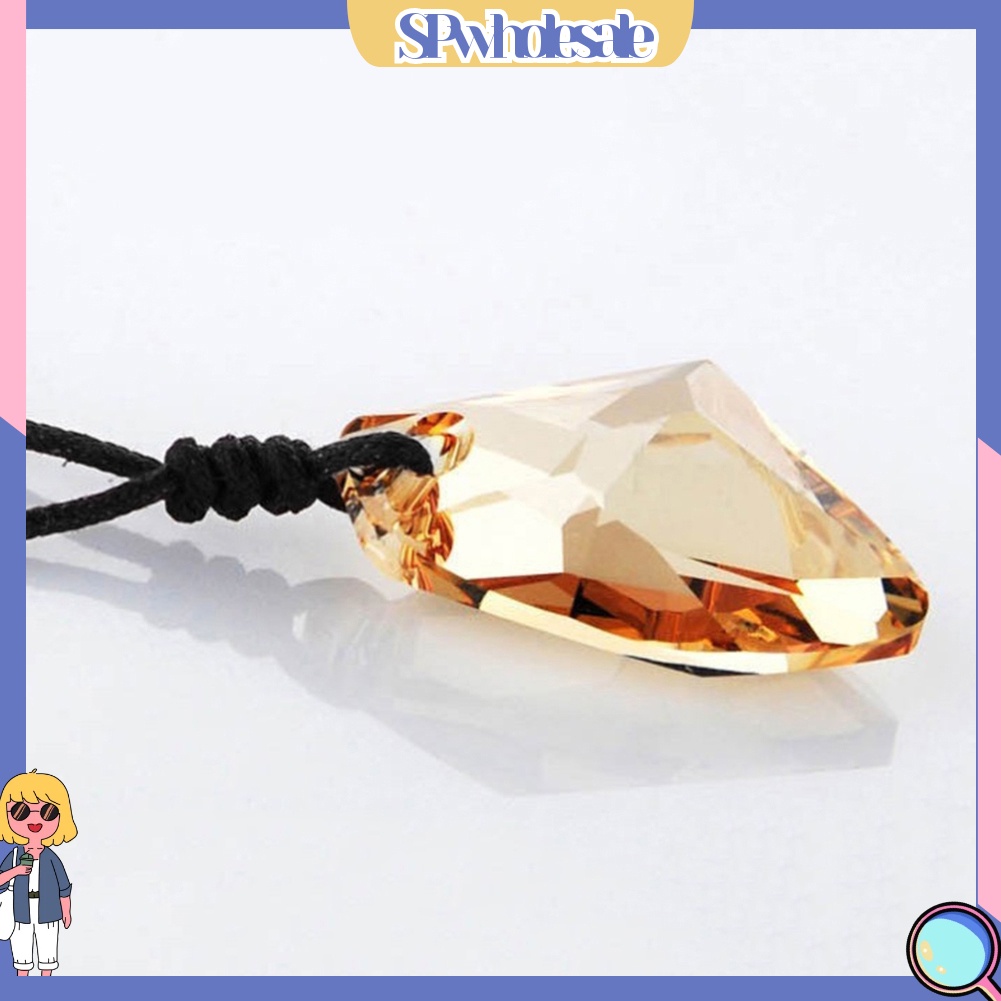 {SPwholesale} Vòng Cổ Dây Thừng Mặt Pha Lê Giả Thời Trang Có Thể Điều Chỉnh Cho Nam Và Nữ