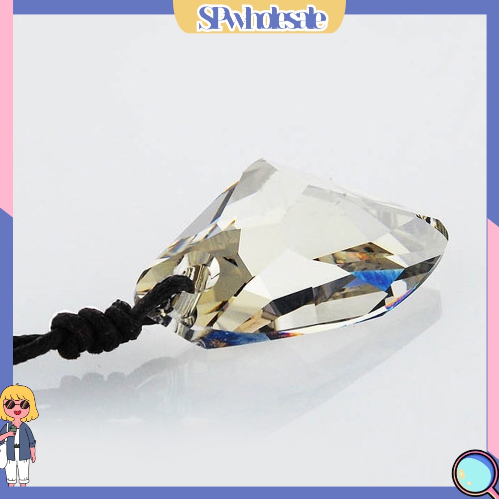 {SPwholesale} Vòng Cổ Dây Thừng Mặt Pha Lê Giả Thời Trang Có Thể Điều Chỉnh Cho Nam Và Nữ