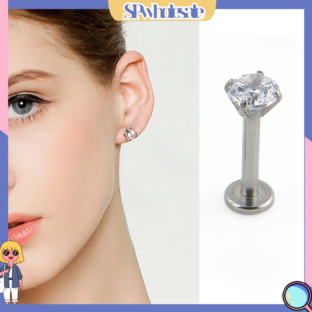 {SPwholesale} 1 khuyên mũi unisex đính đá lấp lánh 16G