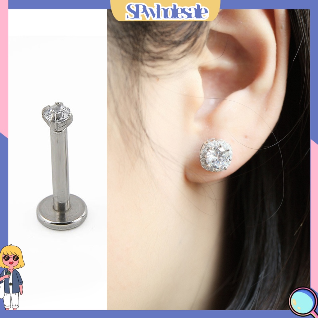 {SPwholesale} 1 khuyên mũi unisex đính đá lấp lánh 16G