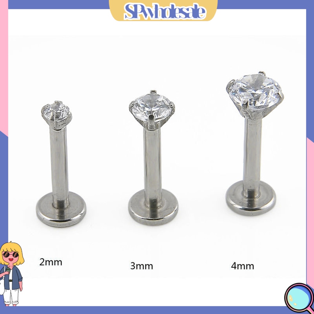 {SPwholesale} 1 khuyên mũi unisex đính đá lấp lánh 16G