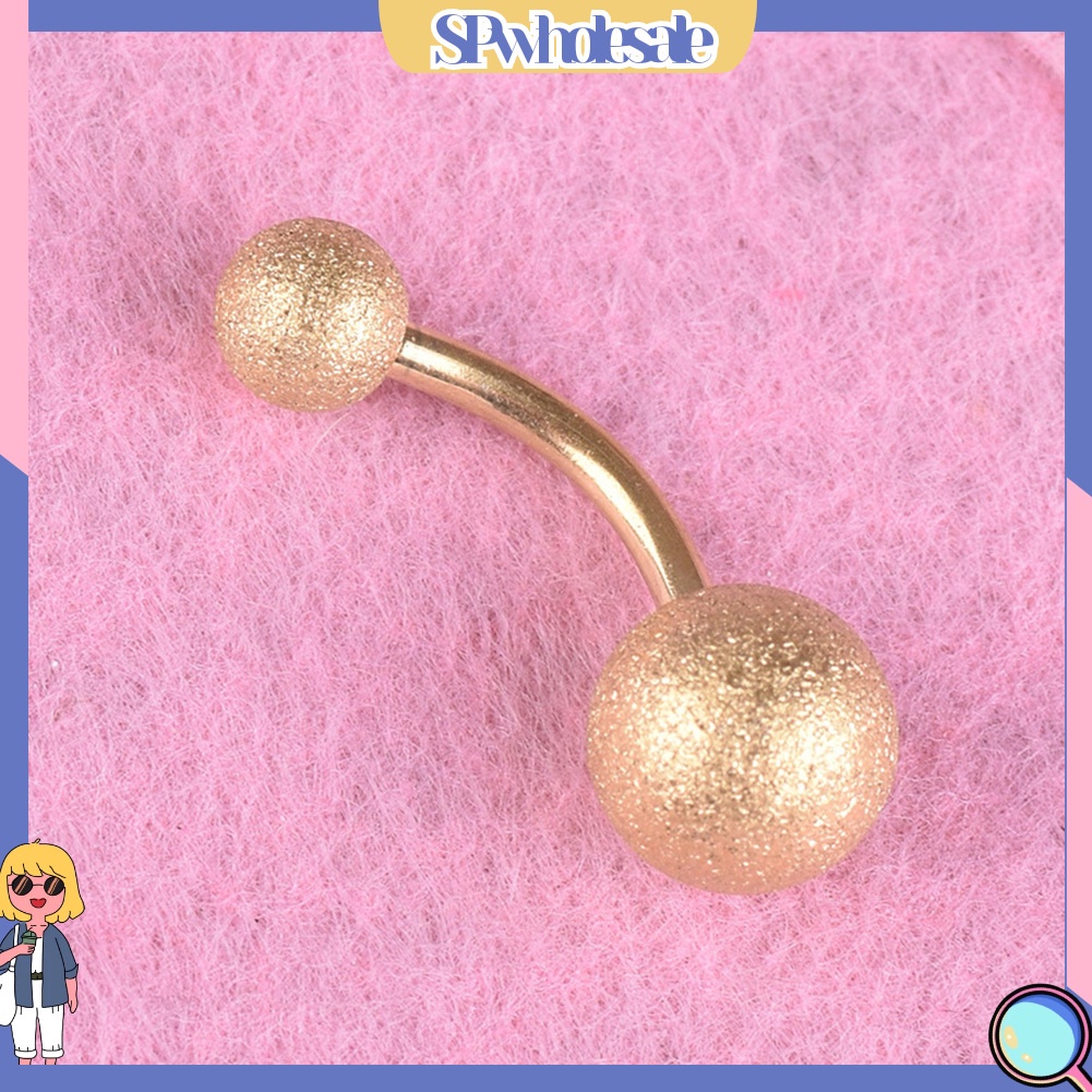 {SPwholesale} Khuyên rốn bằng thép không gỉ hình quả bóng đôi gợi cảm cho nữ