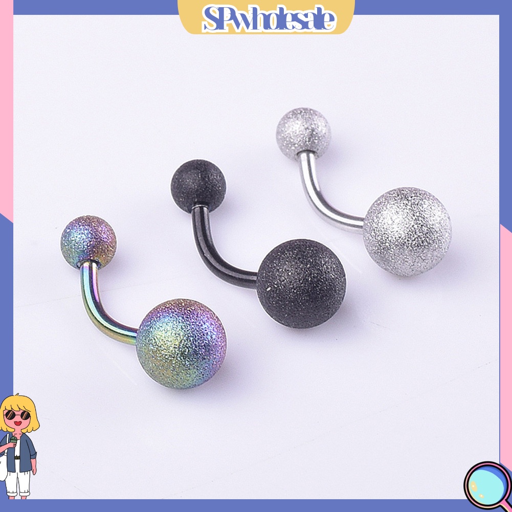 {SPwholesale} Khuyên rốn bằng thép không gỉ hình quả bóng đôi gợi cảm cho nữ