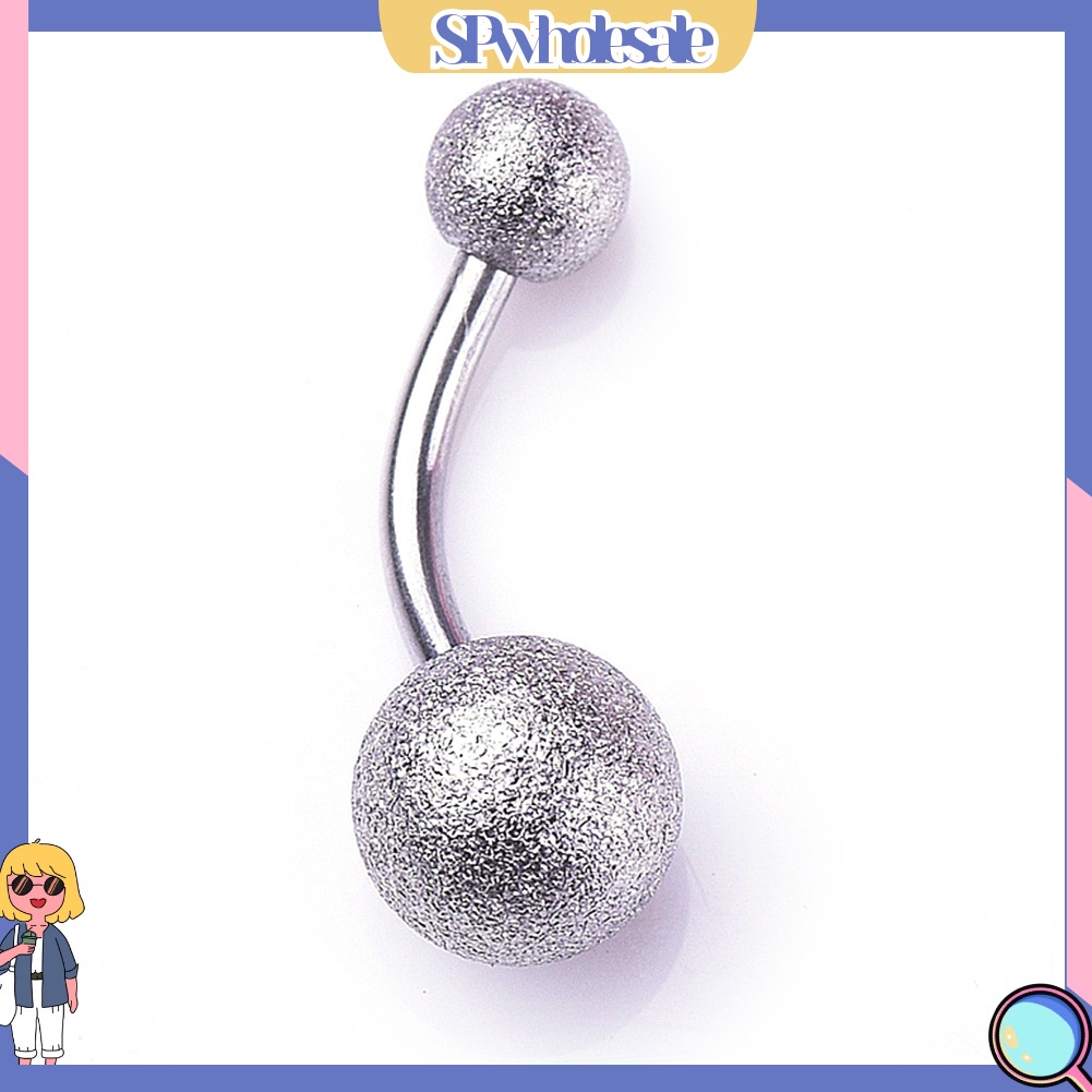 {SPwholesale} Khuyên rốn bằng thép không gỉ hình quả bóng đôi gợi cảm cho nữ