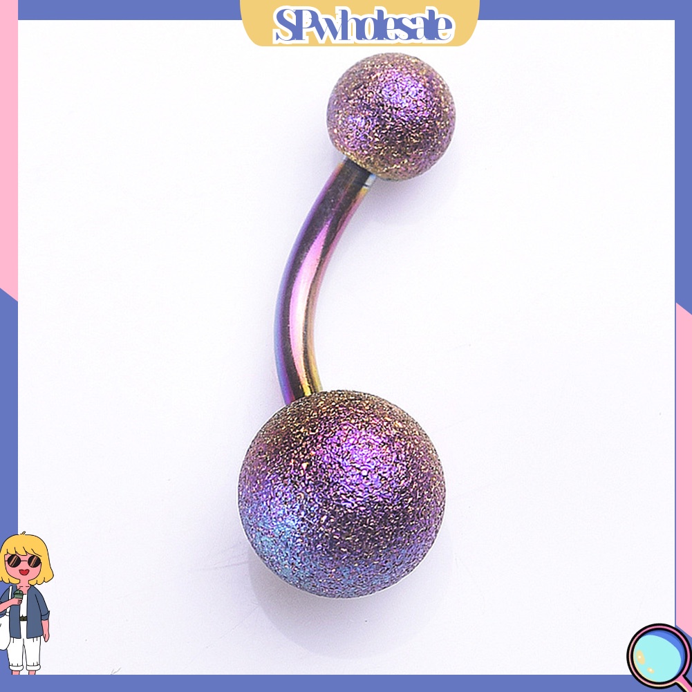 {SPwholesale} Khuyên rốn bằng thép không gỉ hình quả bóng đôi gợi cảm cho nữ