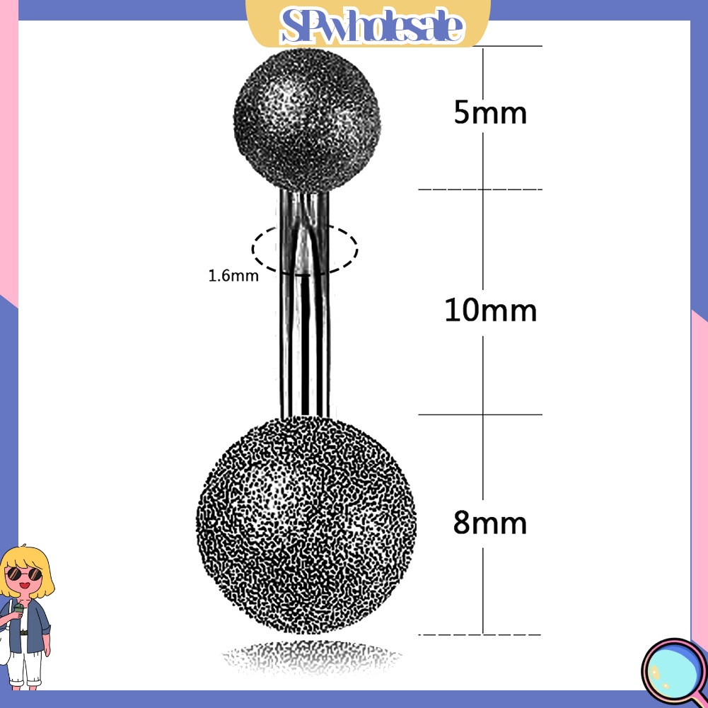 {SPwholesale} Khuyên rốn bằng thép không gỉ hình quả bóng đôi gợi cảm cho nữ