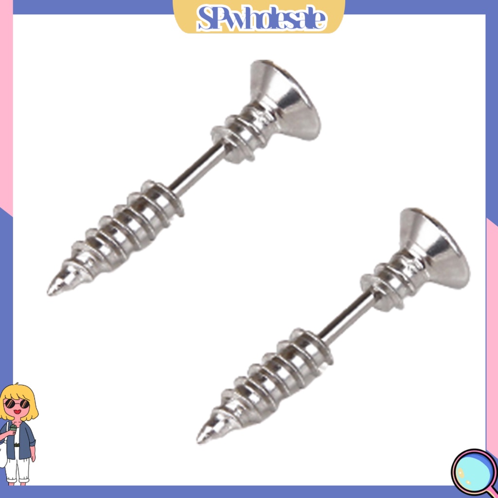 {SPwholesale} Bông Tai Xỏ Lỗ Hình Ốc Vít Hai Mặt Vui Nhộn Thời Trang