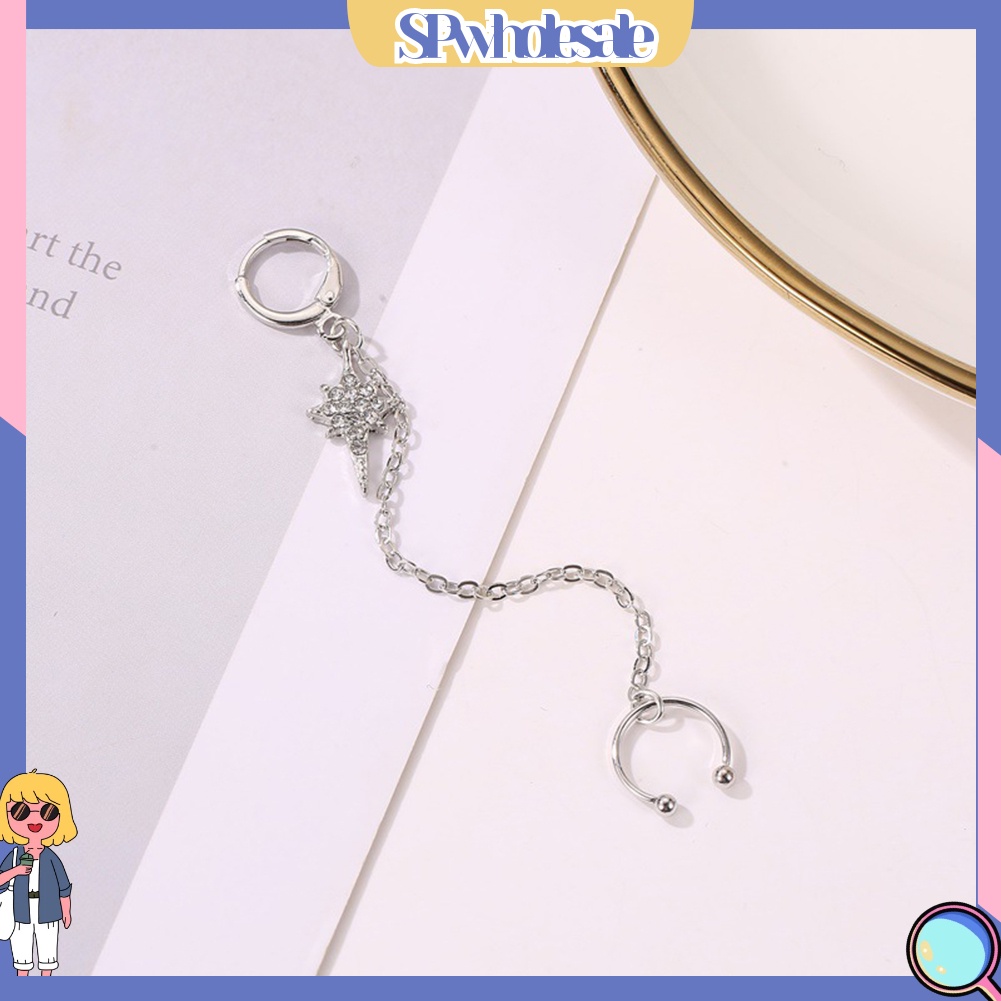 {SPwholesale} 1 Khuyên Vành Tai Hình Ngôi Sao Đính Đá Lấp Lánh