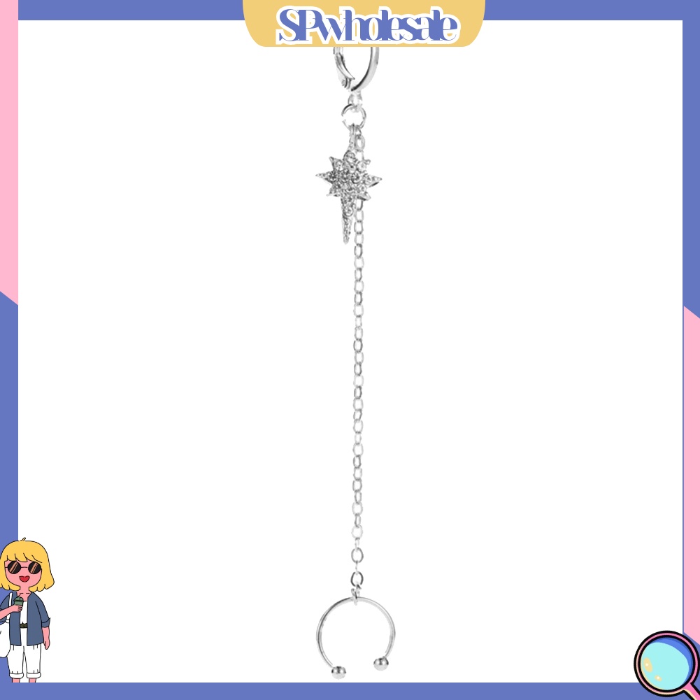 {SPwholesale} 1 Khuyên Vành Tai Hình Ngôi Sao Đính Đá Lấp Lánh