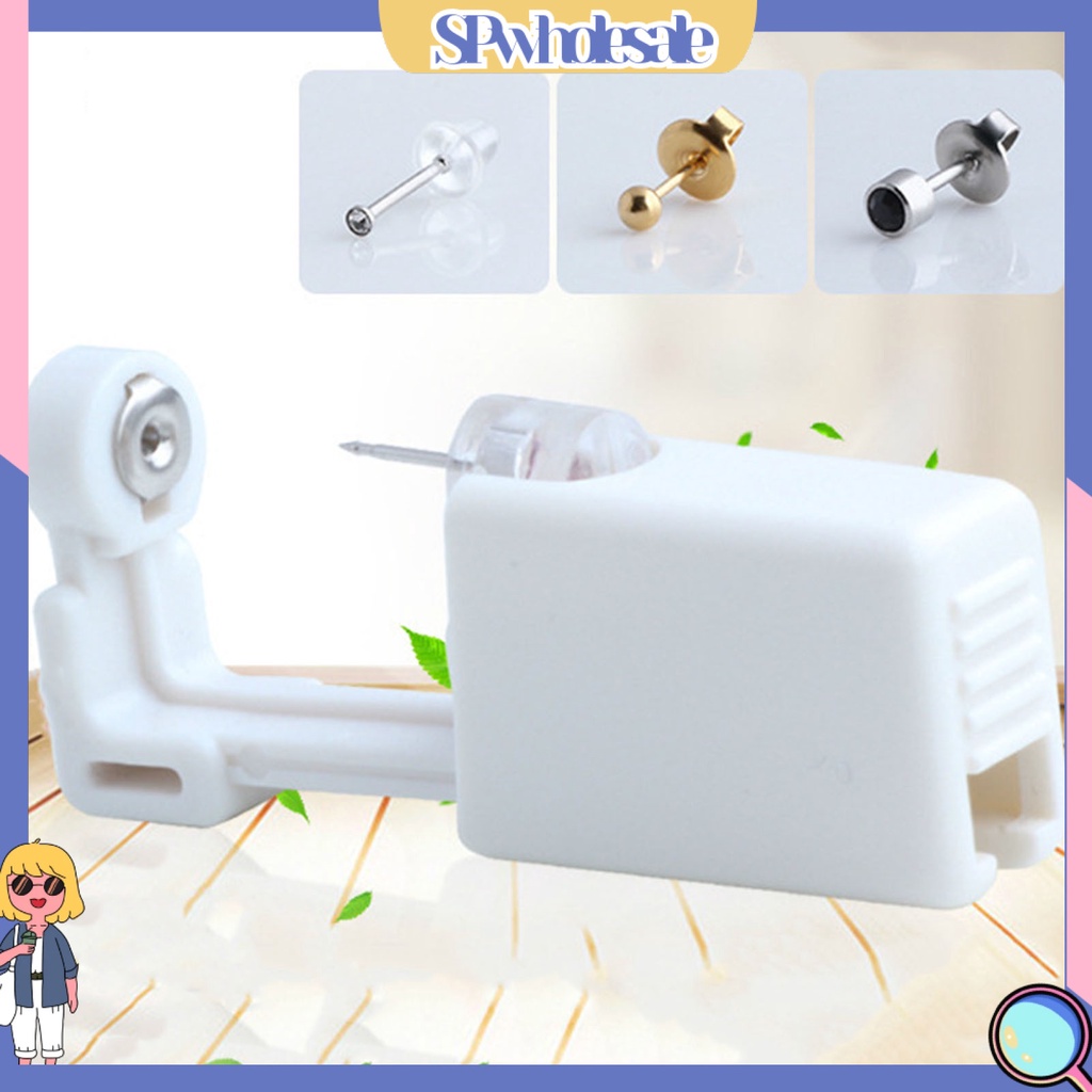 {SPwholesale} Dụng Cụ Xỏ Khuyên Tai Bằng Thép Không Gỉ Sử Dụng Một Lần